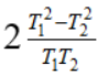 2 в степени (T₁² − T₂²)/(T₁T₂)
