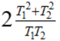 2 в степени (T₁² + T₂²)/(T₁T₂)