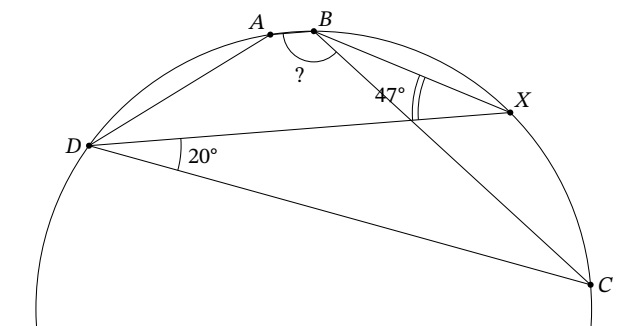 Четырёхугольник ABCD и точка X на окружности — задание 4